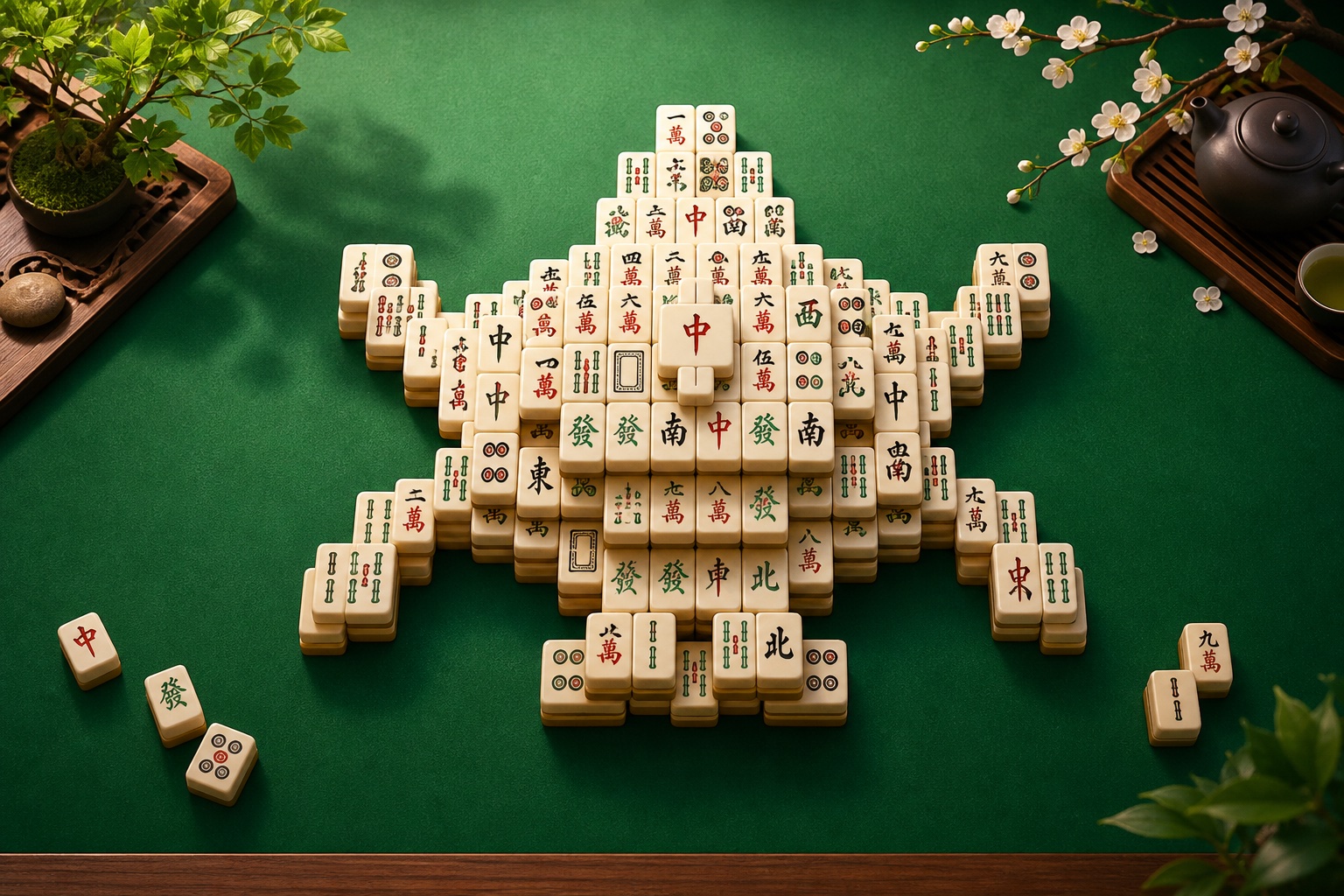 Mahjong Titans solitaire board